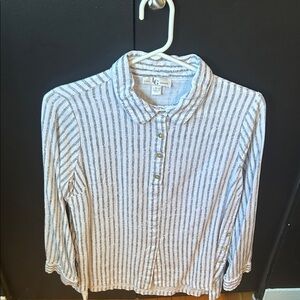 Lena Gabrielle Women’s Striped Button Down Shirt Size Large